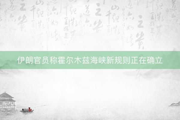 伊朗官员称霍尔木兹海峡新规则正在确立