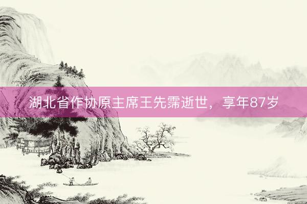 湖北省作协原主席王先霈逝世，享年87岁