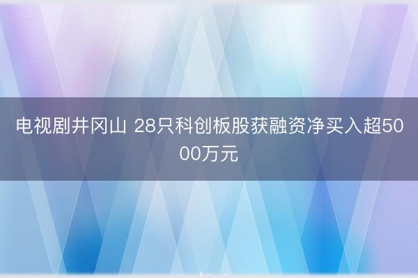 电视剧井冈山 28只科创板股获融资净买入超5000万元