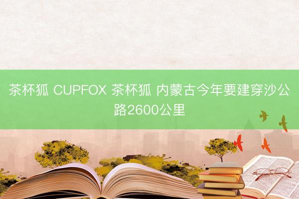 茶杯狐 CUPFOX 茶杯狐 内蒙古今年要建穿沙公路2600公里