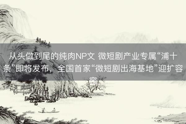 从头做到尾的纯肉NP文 微短剧产业专属“浦十条”即将发布，全国首家“微短剧出海基地”迎扩容