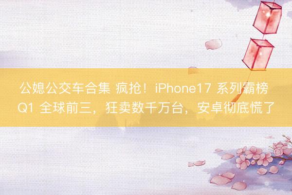 公媳公交车合集 疯抢！iPhone17 系列霸榜 Q1 全球前三，狂卖数千万台，安卓彻底慌了