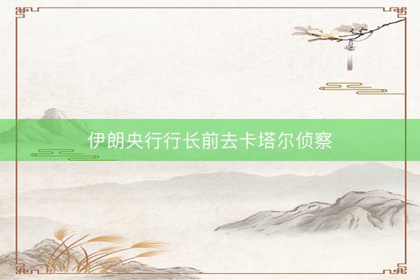 伊朗央行行长前去卡塔尔侦察