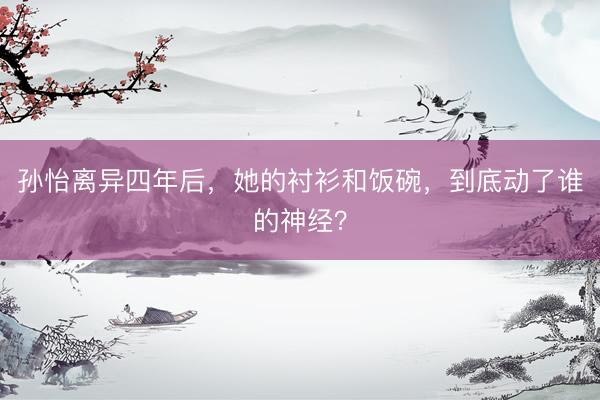 孙怡离异四年后，她的衬衫和饭碗，到底动了谁的神经？