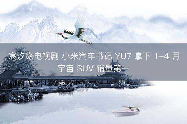 宸汐缘电视剧 小米汽车书记 YU7 拿下 1-4 月宇宙 SUV 销量第一