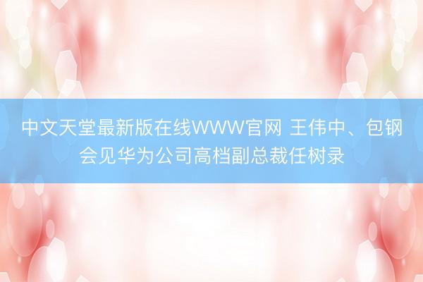 中文天堂最新版在线WWW官网 王伟中、包钢会见华为公司高档副总裁任树录
