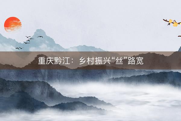 重庆黔江：乡村振兴“丝”路宽