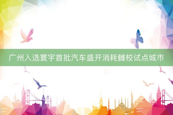 广州入选寰宇首批汽车盛开消耗雠校试点城市